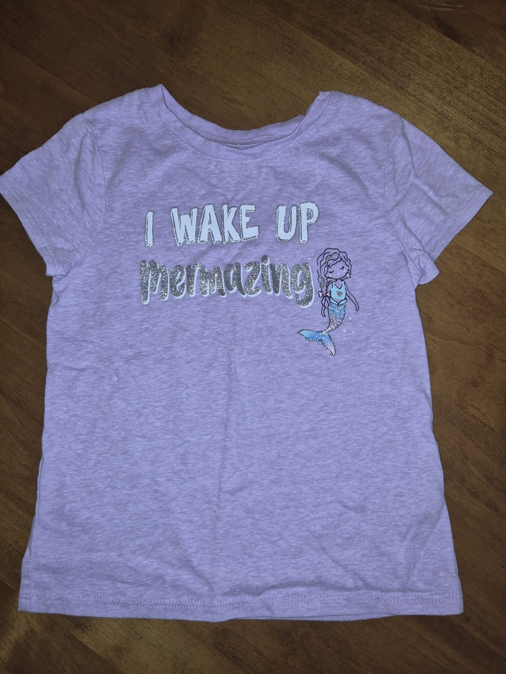 Garanimals Lavender 'I Wake Up Mermazing' Mermaid Short Sleeve Tee 5T